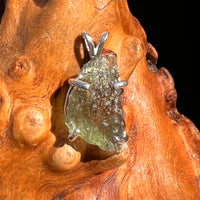 Raw Moldavite Pendant Sterling Silver #8087-Moldavite Life