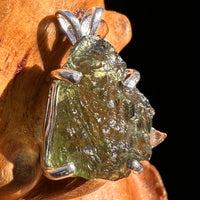 Raw Moldavite Pendant Sterling Silver #8088-Moldavite Life