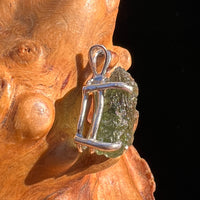 Raw Moldavite Pendant Sterling Silver #8088-Moldavite Life