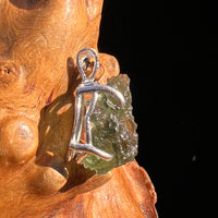 Raw Moldavite Pendant Sterling Silver #8089-Moldavite Life