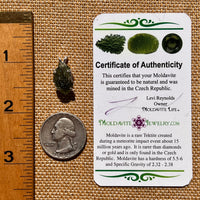 Raw Moldavite Pendant Sterling Silver #8089-Moldavite Life