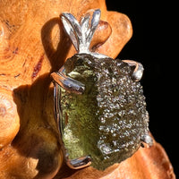 Raw Moldavite Pendant Sterling Silver #8090-Moldavite Life