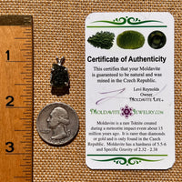Raw Moldavite Pendant Sterling Silver #8090-Moldavite Life