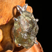 Raw Moldavite Pendant Sterling Silver #8091-Moldavite Life