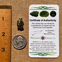 Raw Moldavite Pendant Sterling Silver #8091-Moldavite Life