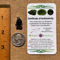 Raw Moldavite Pendant Sterling Silver #8092-Moldavite Life
