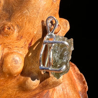 Raw Moldavite Pendant Sterling Silver #8093-Moldavite Life