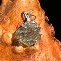 Raw Moldavite Pendant Sterling Silver #8093-Moldavite Life