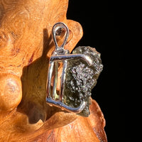 Raw Moldavite Pendant Sterling Silver #8095-Moldavite Life