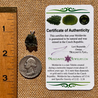 Raw Moldavite Pendant Sterling Silver #8095-Moldavite Life