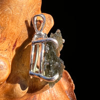 Raw Moldavite Pendant Sterling Silver #8096-Moldavite Life