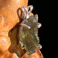 Raw Moldavite Pendant Sterling Silver #8097-Moldavite Life