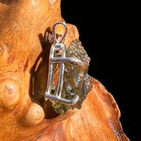 Raw Moldavite Pendant Sterling Silver #8097-Moldavite Life