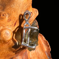 Raw Moldavite Pendant Sterling Silver #8098-Moldavite Life