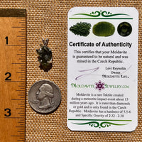 Raw Moldavite Pendant Sterling Silver #8098-Moldavite Life
