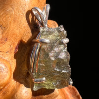 Raw Moldavite Pendant Sterling Silver #8099-Moldavite Life