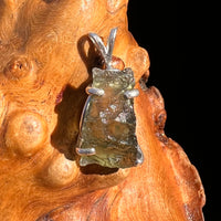 Raw Moldavite Pendant Sterling Silver #8099-Moldavite Life