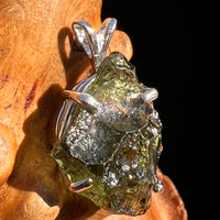 Raw Moldavite Pendant Sterling Silver #8100-Moldavite Life