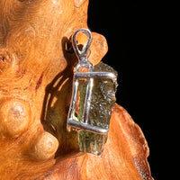 Raw Moldavite Pendant Sterling Silver #8101-Moldavite Life