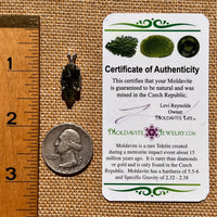 Raw Moldavite Pendant Sterling Silver #8101-Moldavite Life