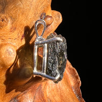 Raw Moldavite Pendant Sterling Silver #8102-Moldavite Life