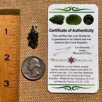 Raw Moldavite Pendant Sterling Silver #8103-Moldavite Life