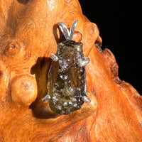 Raw Moldavite Pendant Sterling Silver #8104-Moldavite Life