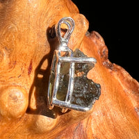 Raw Moldavite Pendant Sterling Silver #8105-Moldavite Life