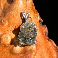 Raw Moldavite Pendant Sterling Silver #8105-Moldavite Life