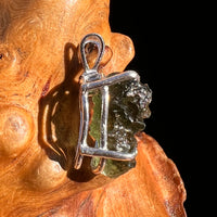 Raw Moldavite Pendant Sterling Silver #8106-Moldavite Life