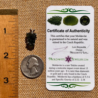Raw Moldavite Pendant Sterling Silver #8106-Moldavite Life
