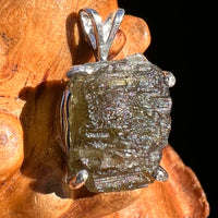 Raw Moldavite Pendant Sterling Silver #8107-Moldavite Life