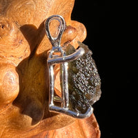 Raw Moldavite Pendant Sterling Silver #8107-Moldavite Life