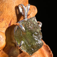 Raw Moldavite Pendant Sterling Silver #8108-Moldavite Life