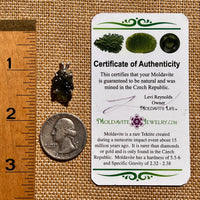 Raw Moldavite Pendant Sterling Silver #8109-Moldavite Life