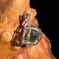 Raw Moldavite Pendant Sterling Silver #8110-Moldavite Life