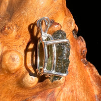 Raw Moldavite Pendant Sterling Silver #8111-Moldavite Life