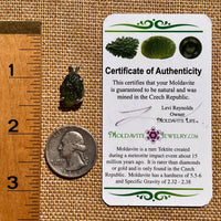 Raw Moldavite Pendant Sterling Silver #8111-Moldavite Life