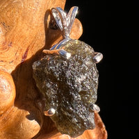 Raw Moldavite Pendant Sterling Silver #8113-Moldavite Life