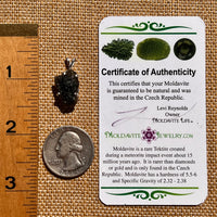 Raw Moldavite Pendant Sterling Silver #8113-Moldavite Life