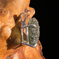 Raw Moldavite Pendant Sterling Silver #8114-Moldavite Life