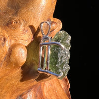Raw Moldavite Pendant Sterling Silver #8116-Moldavite Life