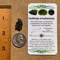 Raw Moldavite Pendant Sterling Silver #8116-Moldavite Life