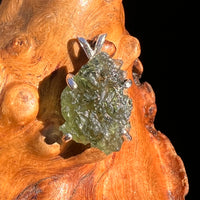 Raw Moldavite Pendant Sterling Silver #8116-Moldavite Life