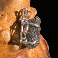 Raw Moldavite Pendant Sterling Silver #8118-Moldavite Life