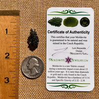 Raw Moldavite Pendant Sterling Silver #8118-Moldavite Life