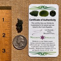 Raw Moldavite Pendant Sterling Silver #8119-Moldavite Life