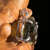 Raw Moldavite Pendant Sterling Silver #8121-Moldavite Life