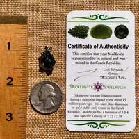 Raw Moldavite Pendant Sterling Silver #8121-Moldavite Life