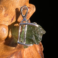 Raw Moldavite Pendant Sterling Silver #8122-Moldavite Life